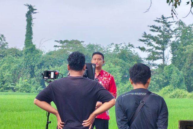 Bupati Klaten Syuting Program Ketahanan Pangan di Sawah Desa Nglinggi