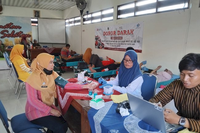PMI Klaten Selatan Gelar Donor Darah Memeriahkan HUT Kabupaten Klaten ke-221