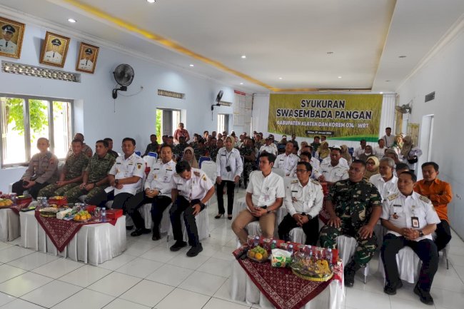 Danrem 074/Warastratama dan Forkopimda Klaten Ikuti Meeting Panen Raya Bersama Presiden RI