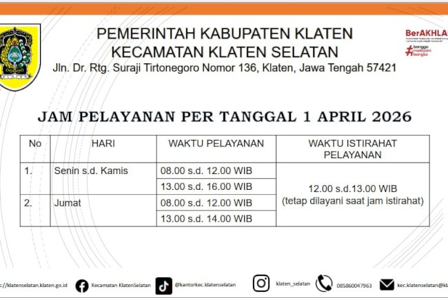 Jadwal Pelayanan