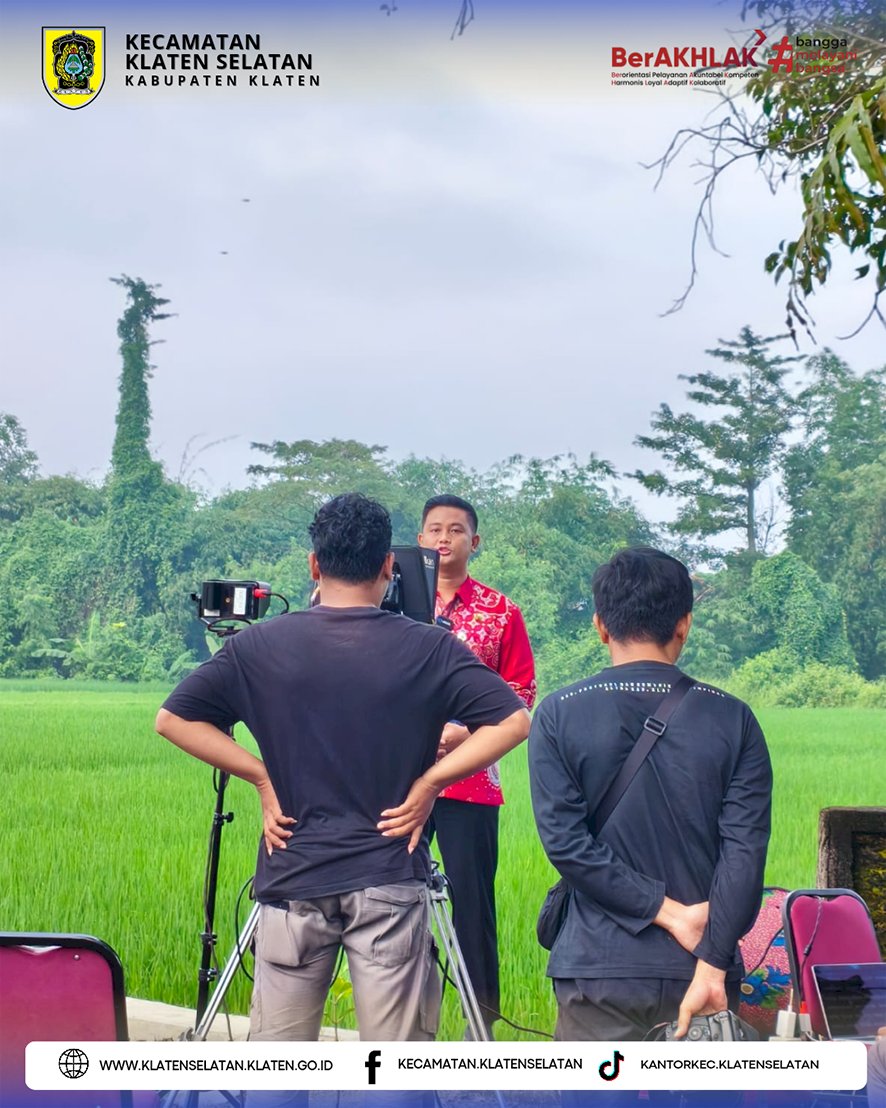 Bupati Klaten Syuting Program Ketahanan Pangan di Sawah Desa Nglinggi