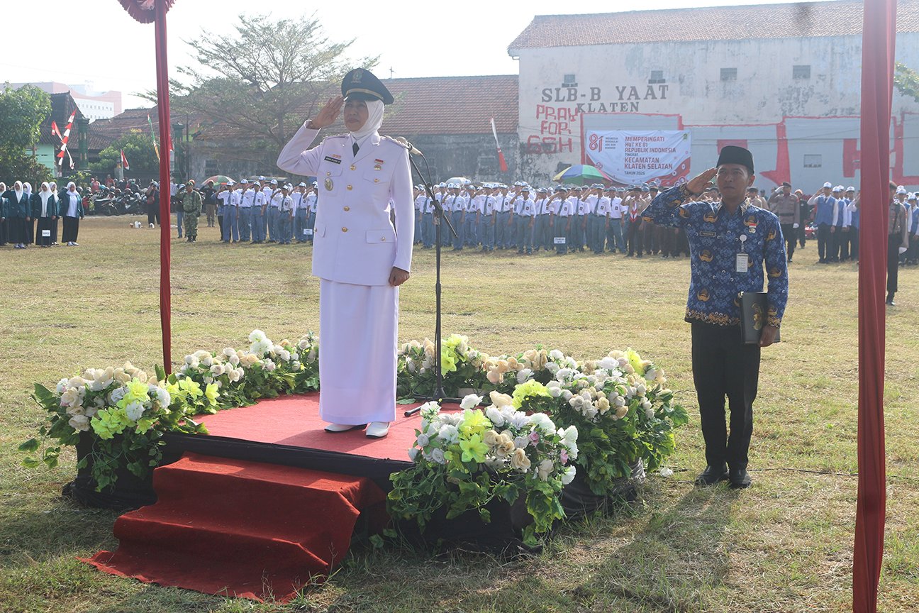 Camat Klaten Selatan Pimpin Upacara HUT ke-81 Kemerdekaan Republik Indonesia